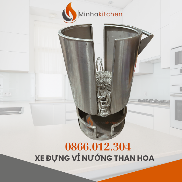 Xe Đẩy Vỉ Nướng Than Hoa Nhà Hàng Nướng Hàn Quốc - Xe Đựng Vỉ Nướng Than Hoa