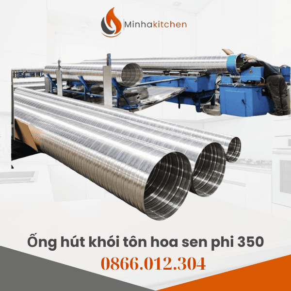 Ống hút khói tôn hoa sen phi 350- Chuyên Ống dẫn khói tôn hoa sen D350 giá tốt
